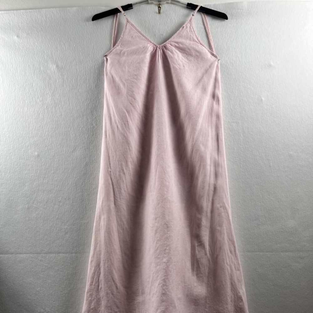 Island Company Jacquie Women's Medium Pink Linen Fully Lined Maxi Dress Beach